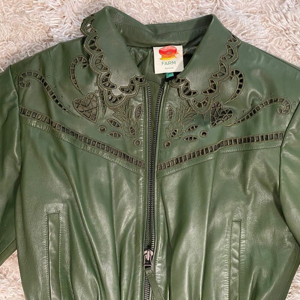 FARM Rio - Green Leather Jacket